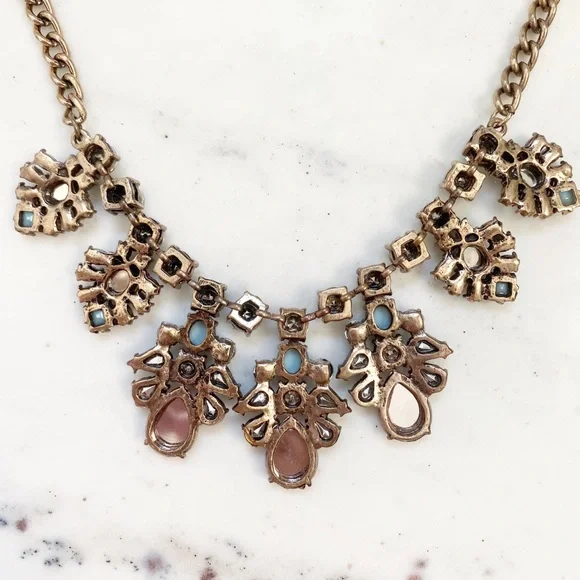 "Elise" Necklace || Pink & Clear Crystal Statement - Picture 6 of 10